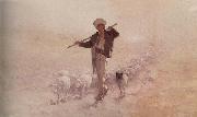 Nicolae Grigorescu Shepherd with Herd oil painting picture wholesale